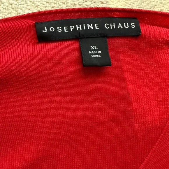 Josephine Chaus Vintage Red Stretch Blouse - Picture 7 of 7